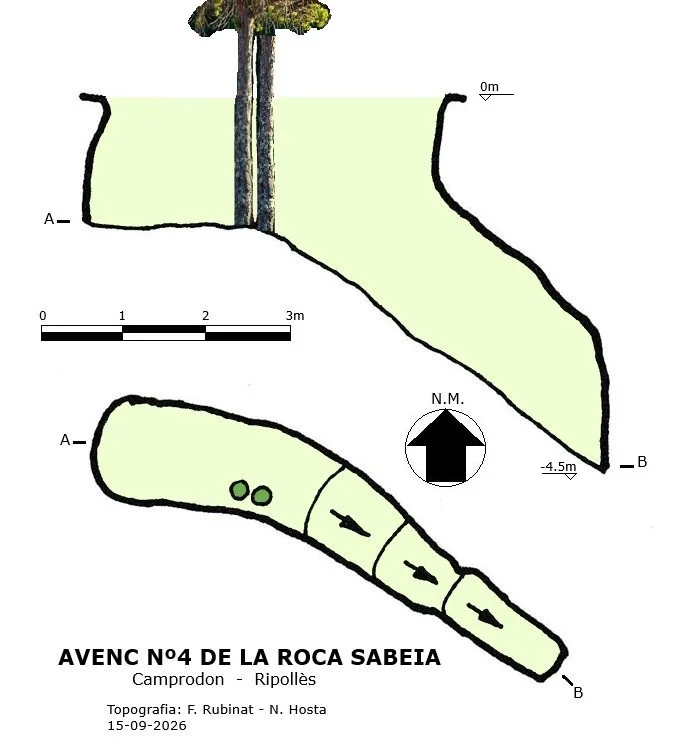 Topografia de Avenc Nº4 de la Roca Sabeia