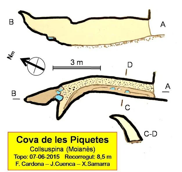 Topografía de PIQUETES, COVA DE LES