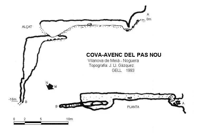 Topografía de PAS NOU, COVA-AVENC DEL