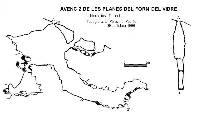 Topografia de PLANES DEL FORN DEL VIDRE, AVENC 2 DE LES