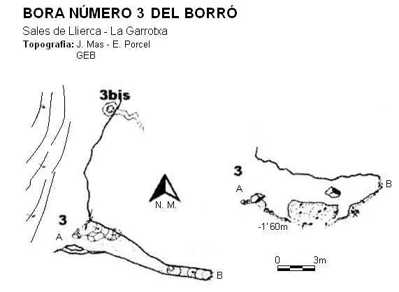 Topografia de BORRÓ, BORA NÚMERO 3 DEL