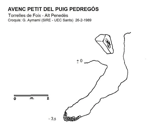 Topographie de PUIG PEDREGÓS, AVENC PETIT DEL