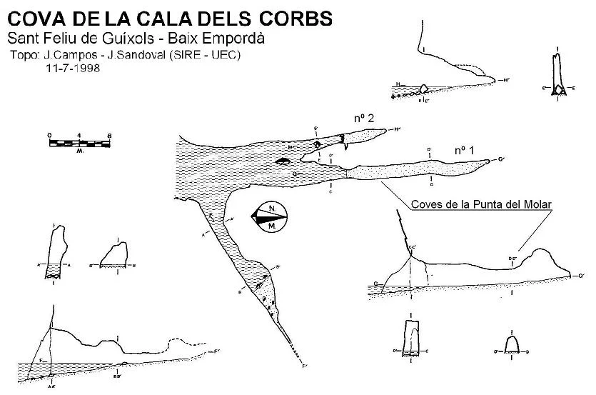 Topografía de CALA DELS CORBS, COVA DE LA