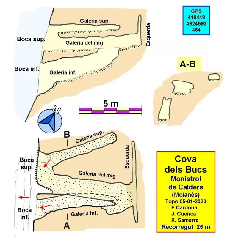 Topografía de BUCS, COVA DELS