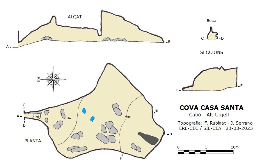 Topografía de CASA SANTA, COVA DE LA