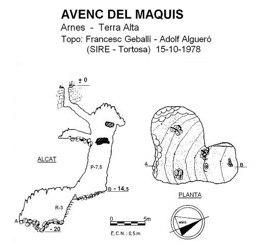 Topografía de MAQUIS, AVENC DEL