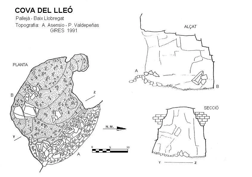 Topografía de LLEÓ, COVA DEL