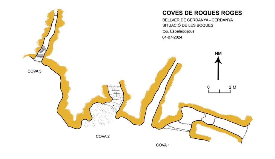 Topografia de ROQUES ROGES, COVA Nº2 DE