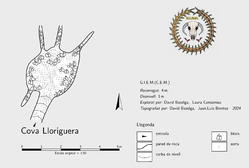 Topographie de LLORIGUERA, COVA