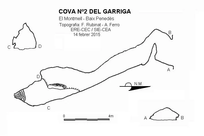 Topografía de GARRIGA, COVA Nº2 DEL