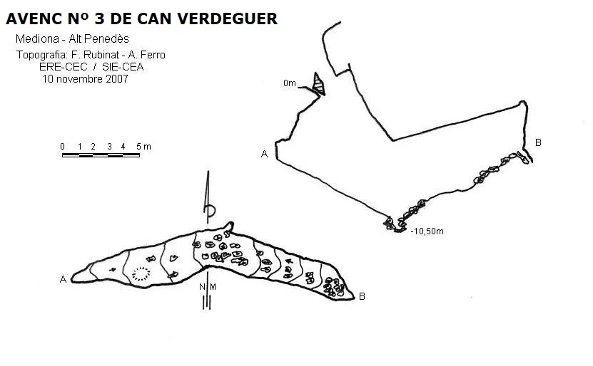 Topografia de CAN VERDEGUER, AVENC Nº 3 DE