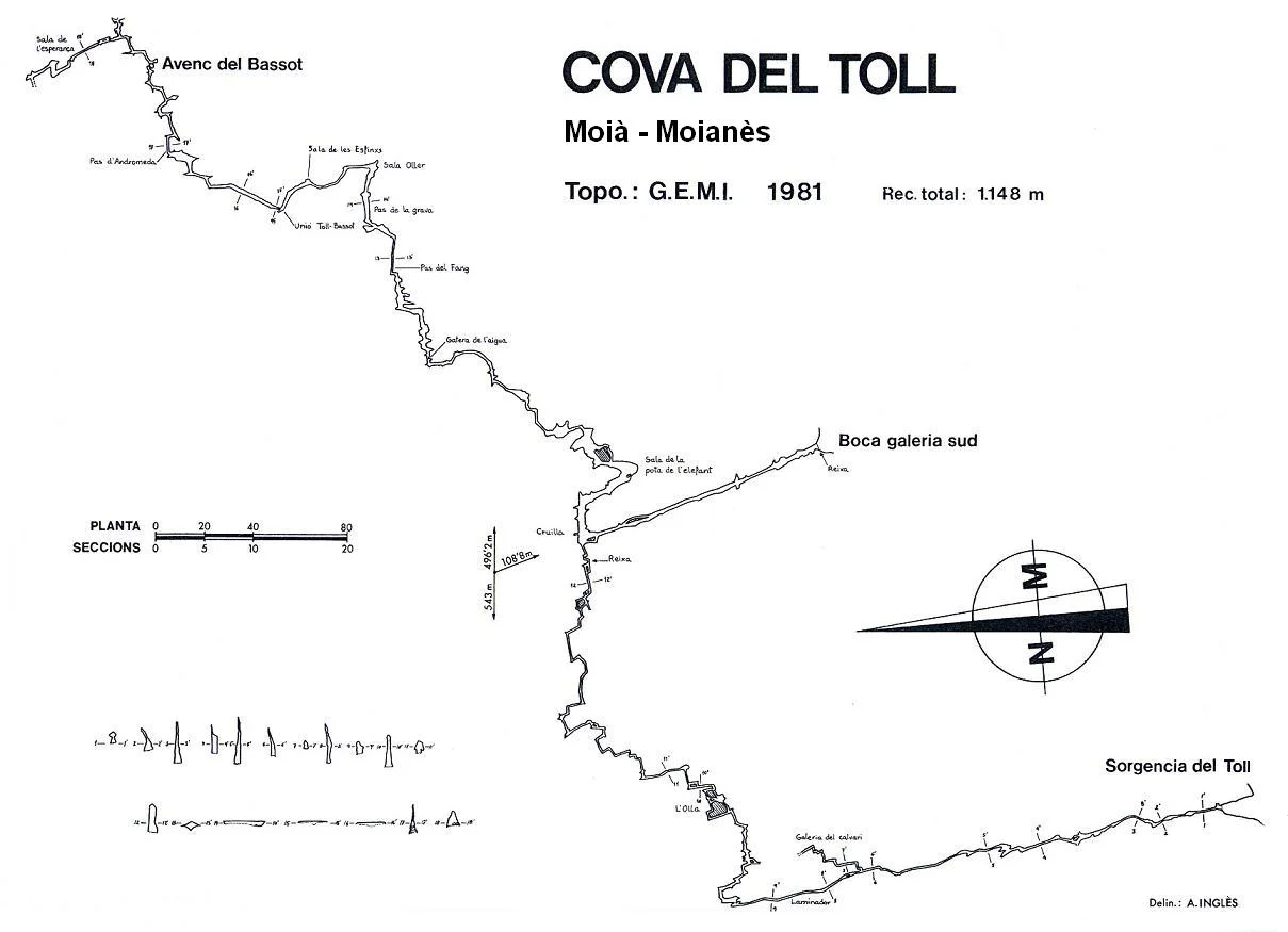 Topografia de TOLL, COVA DEL