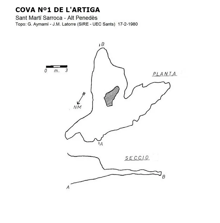 Topografia de ARTIGA, COVA Nº1 DE L'
