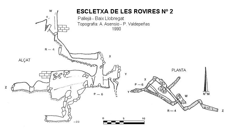 Topografía de ROVIRES Nº 2, ESCLETXA DE LES