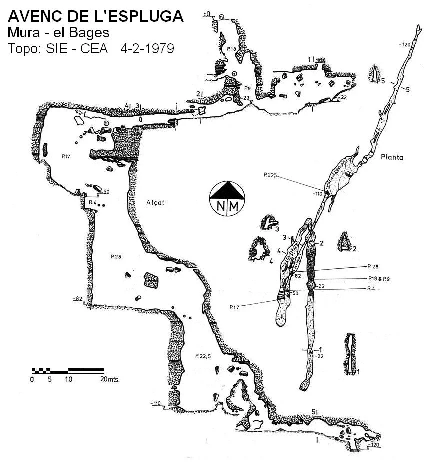 Topografia de ESPLUGA, AVENC DE L'