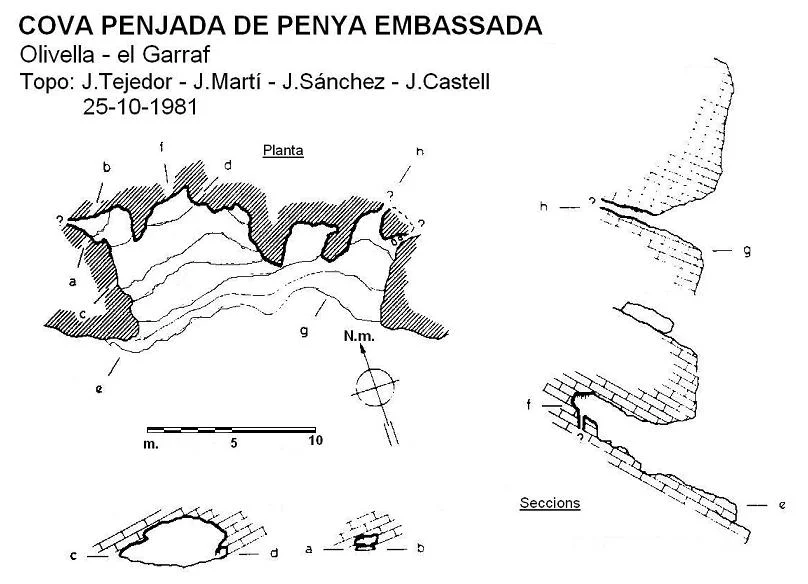 Topografía de PENJADA DE PENYA EMBASSADA, COVA