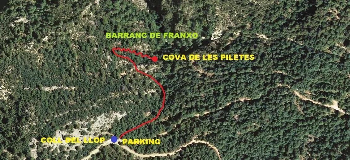 Topografia de PILETES, COVA DE LES