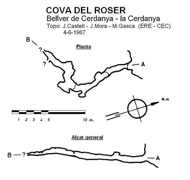 Topografía de ROSER, COVA DEL