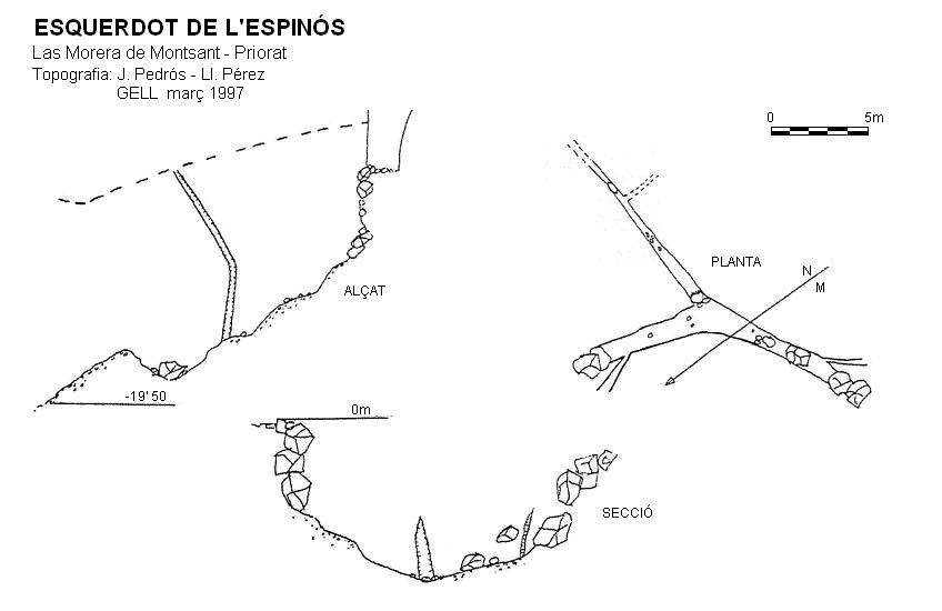 Topografia de ESPINÓS, ESQUERDOT DE L'