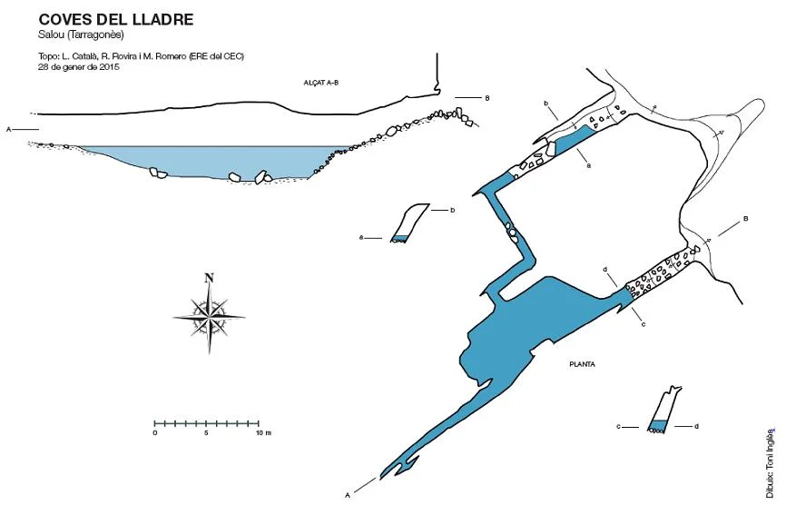 Topografía de LLADRE, COVES DEL