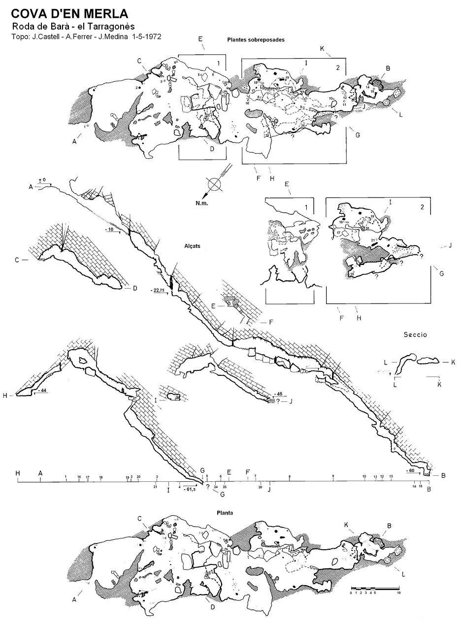 Topografía de MERLA, COVA D'EN