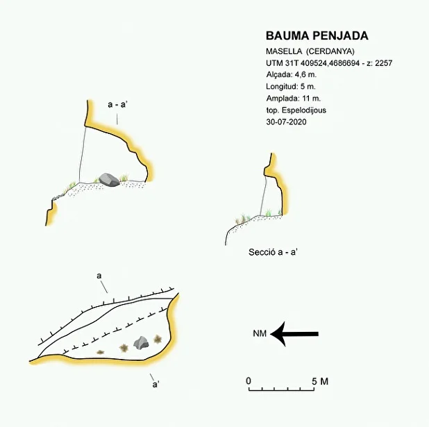 Topografía de COMA PREGONA, BAUMA PENJADA DE
