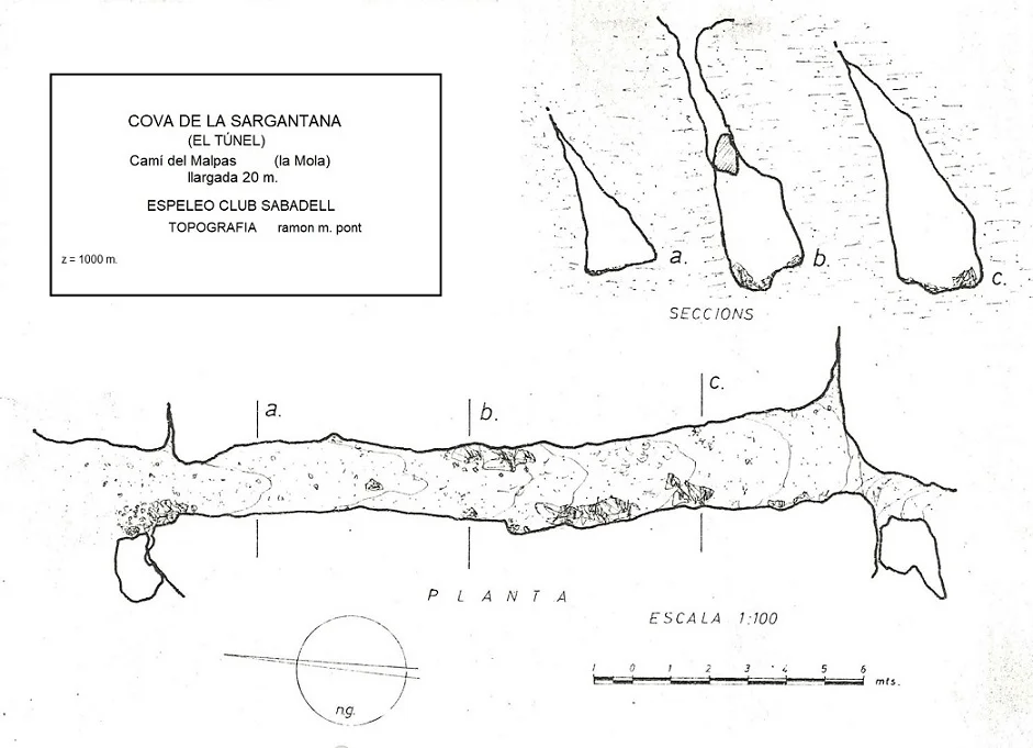 Topografía de SARGANTANA, COVA DE LA