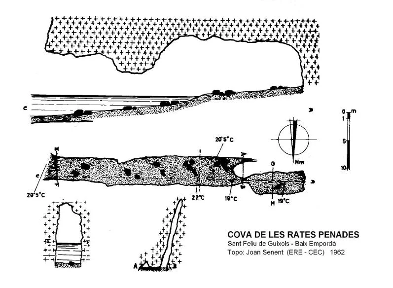 Topografia de RATES PENADES, COVA DE LES
