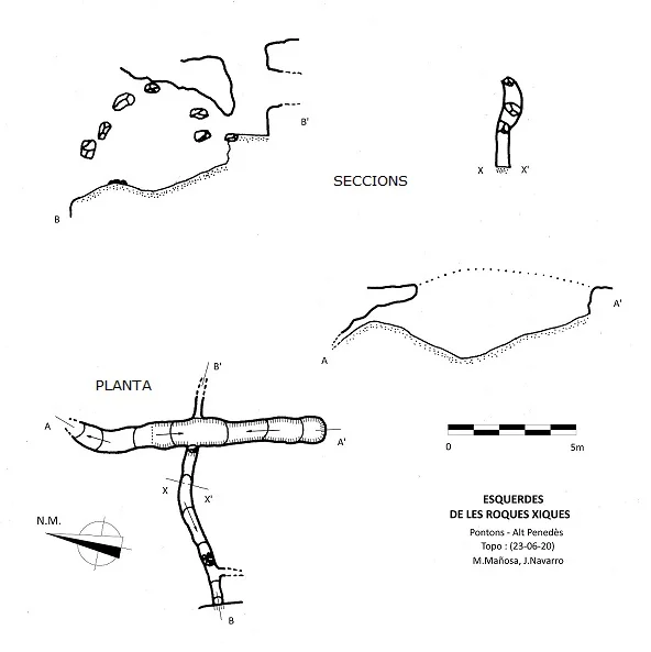 Topografia de ROQUES XIQUES, ESQUERDES DE LES