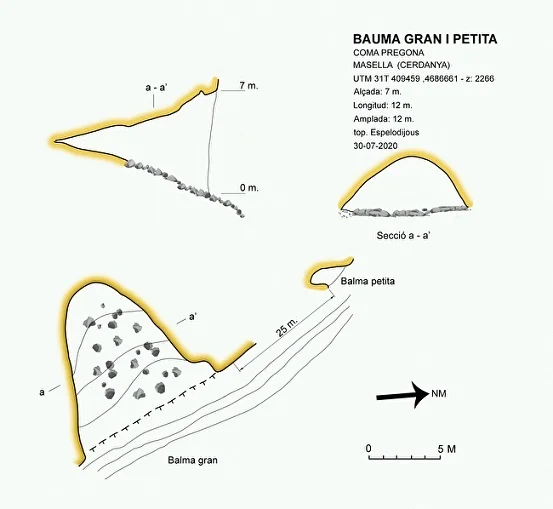 Topografia de COMA PREGONA, BAUMES GRAN I PETITA DE