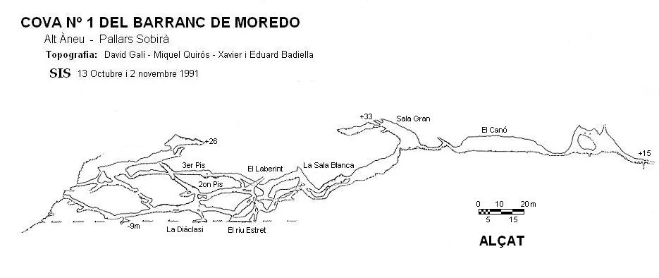 Topografia de BARRANC DE MOREDO,  COVA Nº 1 DEL