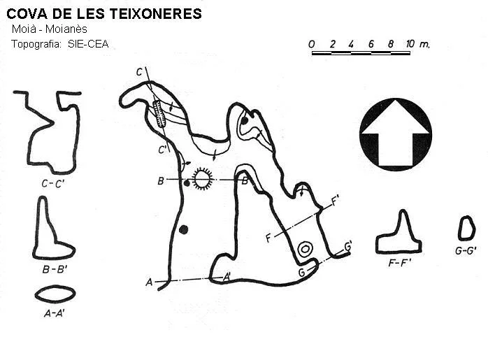 Topografia de TEIXONERES, COVA DE LES