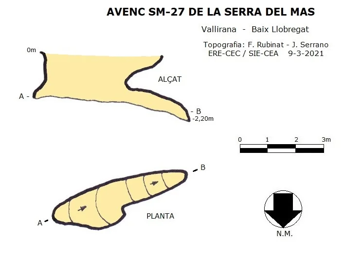 Topografia de SERRA DEL MAS, AVENC SM-27 DE LA