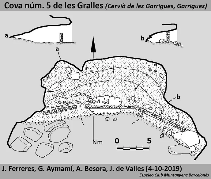 Topografía de GRALLES, COVA Nº5 DE LES