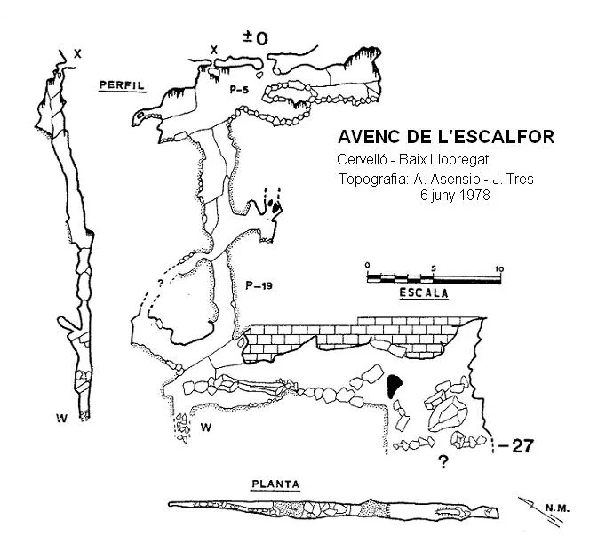 Topografia de ESCALFOR, AVENC DE L'