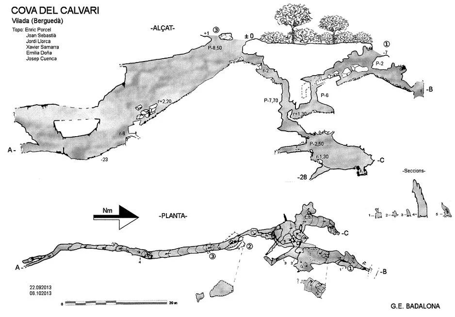 Topografía de CALVARI, COVA I AVENC DEL
