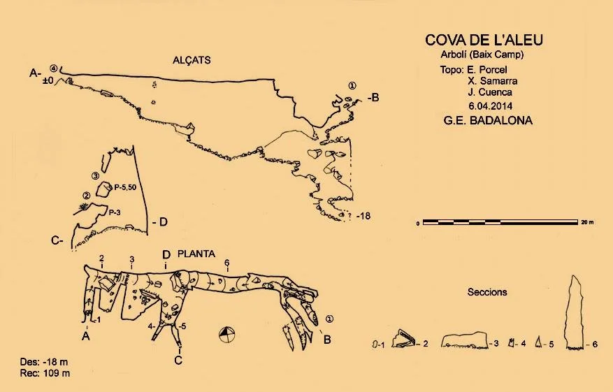 Topografía de ALEU, COVA DE L'