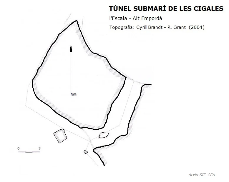 Topografía de CIGALES, TÚNEL SUBMARÍ DE LES