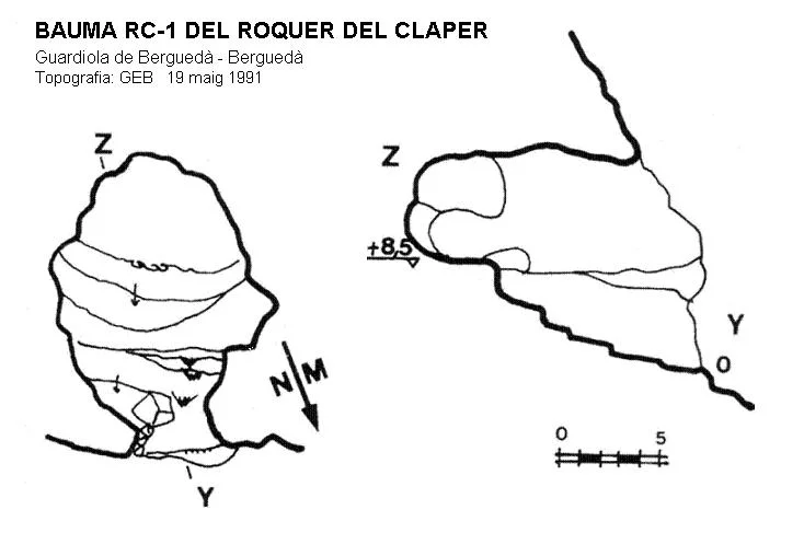 Topografia de ROQUER DEL CLAPER, BAUMA RC-1 DEL