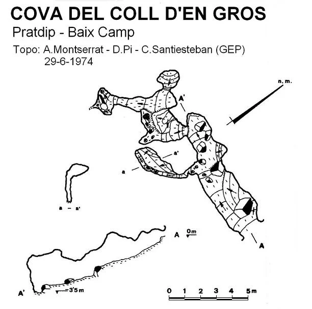 Topografía de COLL D'EN GROS, COVA DEL