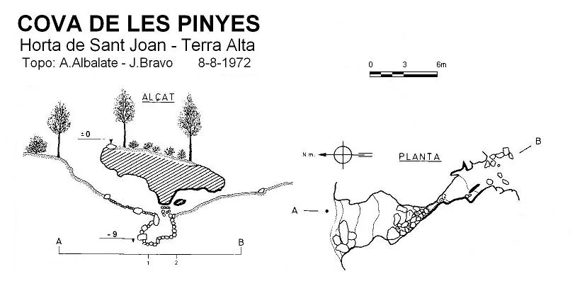 Topografia de PINYES, COVA DE LES