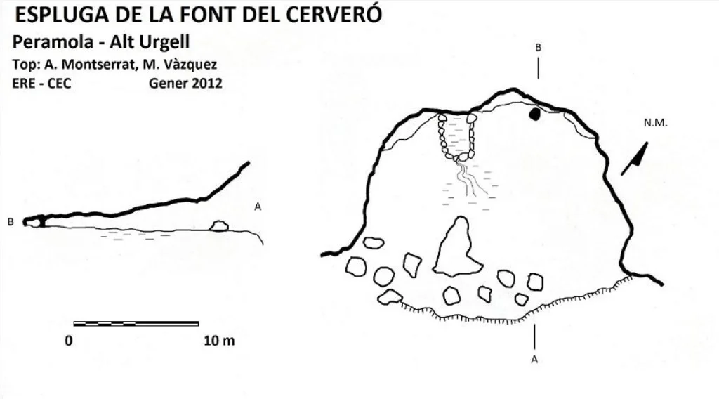 Topografía de FONT DEL CERVERÓ, ESPLUGA DE LA