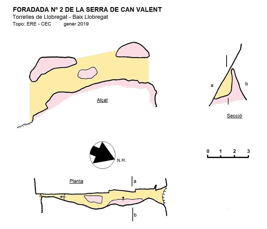 Topografía de SERRA DE CAN VALENT, FORADADA Nº2 DE LA