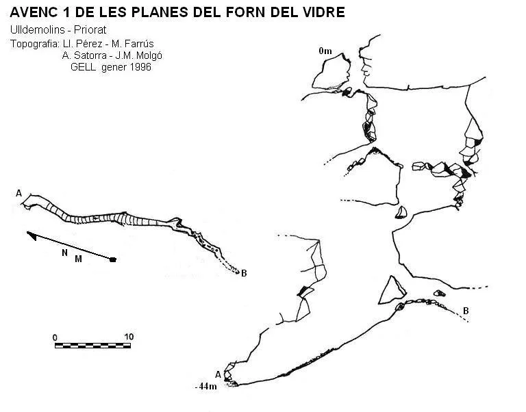 Topografia de PLANES DEL FORN DEL VIDRE, AVENC 1 DE LES