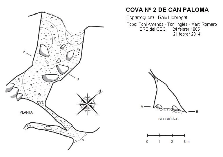 Topografia de CAN PALOMA, COVA Nº2 DE