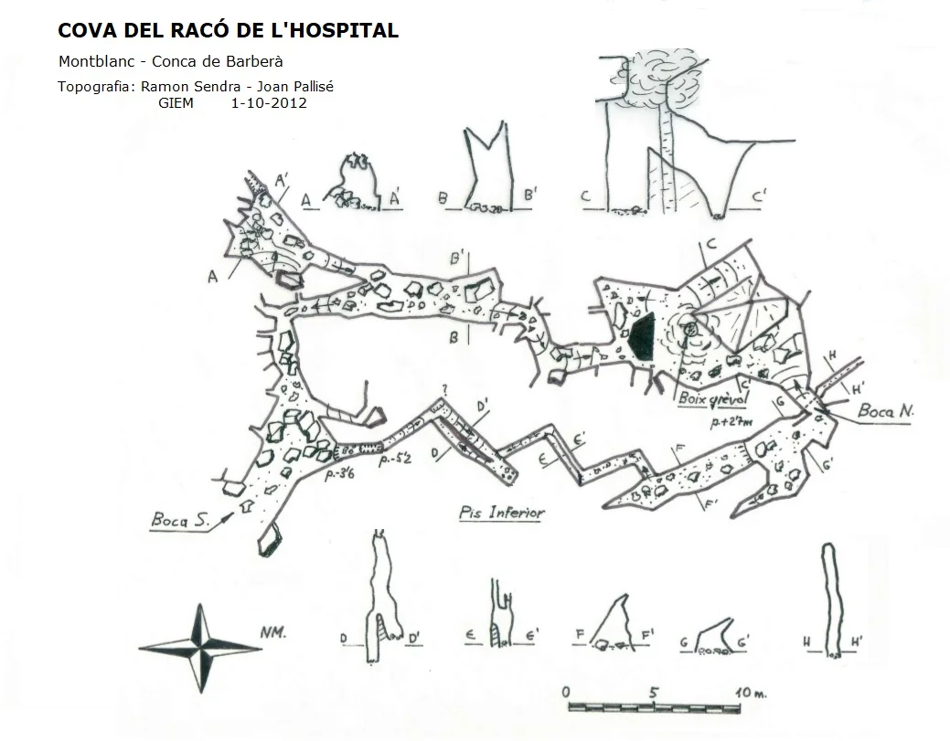 Topografia de RACÓ DE L'HOSPITAL, COVA DEL