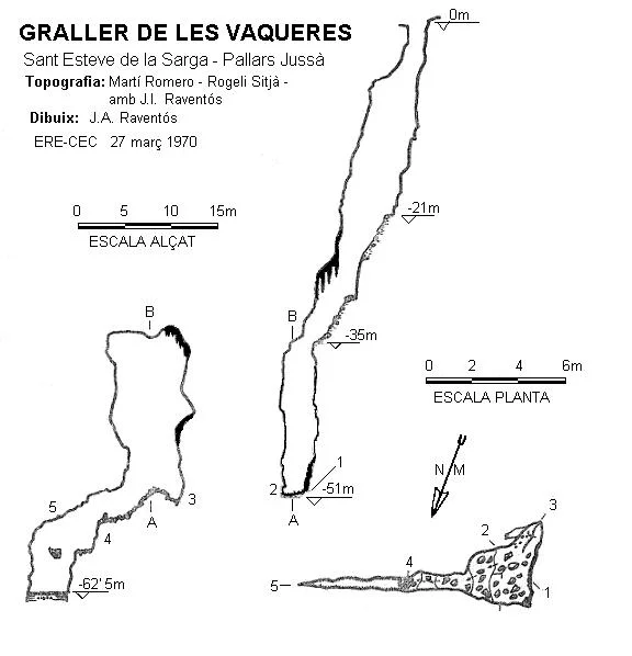 Topographie de VAQUERES,  GRALLER DE LES