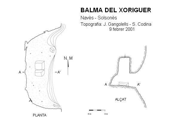 Topografía de XORIGUER, BALMA DEL