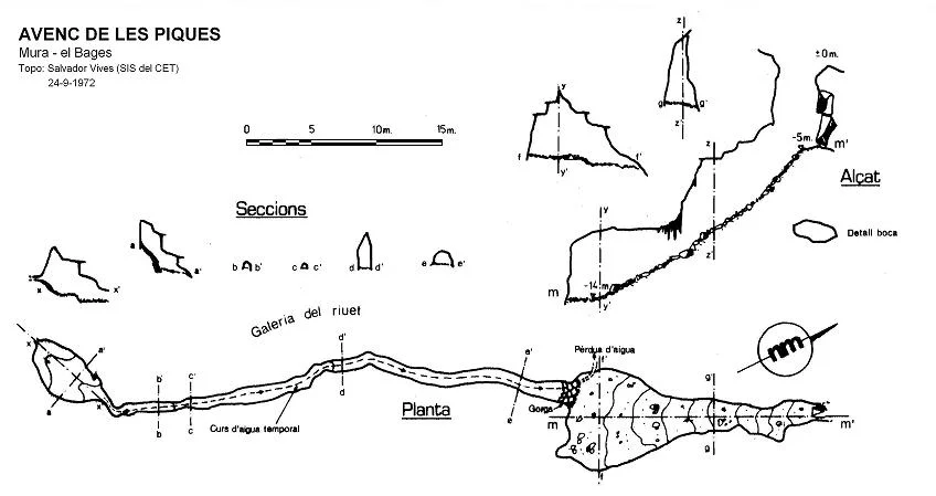 Topografía de PIQUES, AVENC DE LES