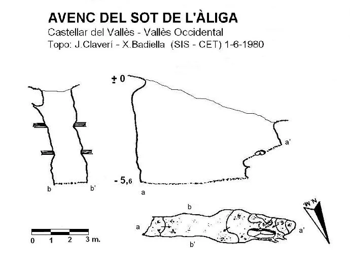 Topografía de SOT DE L'ÀLIGA, AVENC DEL